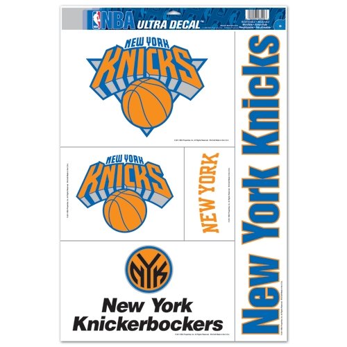 NEW YORK KNICKS OFFICIAL LOGO 11"x17" ULTRA DECAL WINDOW CLING SET