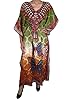 Womens Boho Gypsy Long Silk Caftan Butterfly Printed Kimono Kaftan Dress