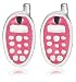 Jo For Girls Silver Ce48 Pink Enamel Mobile Phone Stud Earrings