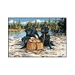 Associated Weavers "Gone Fishing" (Black Labs w/Creel) Wildlife Rug 36"X52"