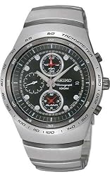 SEIKO Men's Chronograph Tachymeter Watch with Black Dial. Model: SNAA85-WF