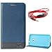DMG Microsoft Lumia 535 Flip Cover, DMG PRaiders Premium Magnetic Wallet Stand Cover Case for Microsoft Lumia 535 (Pebble Blue) + 3.5mm Flat AUX Cable with Mic RS.399.00