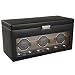 Wolf Designs 457356 Module 2.7 Roadster Triple Watch Winder with Cover and Storage
