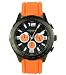 Fossil Men's Brushed Black Ion-Plated Chronograph Orange Rubber Strap Watch #CH2540