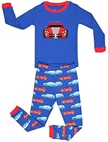 Elowel Little Boys"Racer Car" 2 Piece Pajama Set 100% Cotton (Size2Y-8Y)