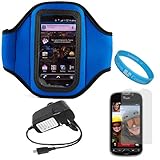 Blue Durable Neoprene Exercise Sports Workout Armband with Adjustable Velcr ....