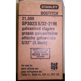 BOSTITCH SP3023 5/32" STAPLES , 21M, (SIMILAR TO 3105C)