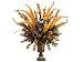 Faux 48Hx46Wx46L Canna/Foxtail/Protea in Resin Urn Orange Burgundy
