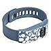 WITHit French Bull Designer Sleeve compatible with Fitbit Charge/Fitbit Charge HR - Band Cover - Vines slate/white