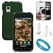 Green Anti Slip Crystal Hard Case for Samsung Galaxy Fascinate SCH- i500 + Mirror Screen Protector + Rapid Car Charger with IC Chip Micro USB + Blue Wisdom * Courage Wristband