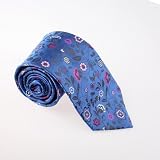 Blue Patterned Woven Silk Neckie Gift Box Set dodger blue gift dad T8178