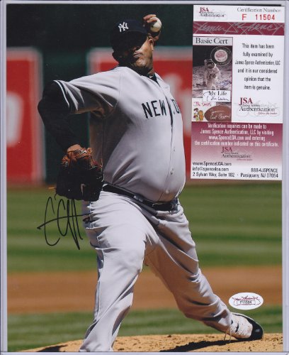 C.C. Sabathia New York Yankees Signed Autographed Photo Jsa Coa Matching Numbers