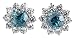 Jewelry : 18k White Gold Zircon and Diamond Cluster Earrings (6.06 cttw zircon and 2.50 cttw, E-F Color, VS2 Clarity diamonds)