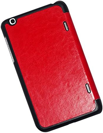 Weview(TM)LG G Pad 8.3 V500 tablet Case ,Crazy Horse Strip Top Quality PU Leather Stand Case Smart Cover for LG G Pad 8.3 V500 Tablet+One Screen Protectors +Fishbone Cable Winder(Red)