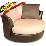 Laredo Mocha Round Swivel Accent Chair