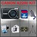 Canon Powershot A2200 Digital Camera (Black) Huge Accessories Package Including 32GB SDHC Memory Card + Hi-Speed SD Card Reader + Table Top Tripod + LCD / Lens Cleaner Kit + Carrying Case + LCD Screen Protectors Kit