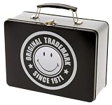 Present Time Smiley Old School lunchbox tin black/silver