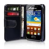 Yousave Accessories TM Schwarz Leder Brieftasche Schutzh�lle F�r Das Samsung Galaxy Ace Plus S7500 Mit Displayschutz Folie Und Graues Micro Faser Poliertuchvon "Yousave"
