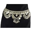 Gorgeous Brass Hip Chain Belt with Jingling Coins, Fits waist or hips 36" - 42". Chain Link Belt for Belly Dancing or Casual Wear