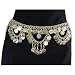 Gorgeous Brass Hip Chain Belt with Jingling Coins, Fits waist or hips 36" - 42". Chain Link Belt for Belly Dancing or Casual Wear