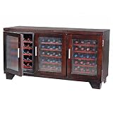 The Wine Enthusiast Tribeca 60-Bottle 3 Zone Wine Cellar - Mahogany