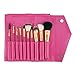 ACEVIVI 10 Pcs Natural Makeup Cosmetics Brush Set with Synthetic Leather Case Black