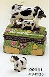 Porcelain Hinged Boxes Milk Cow Nurse/ Nuture Calf Udder Keepsake Trinket Box