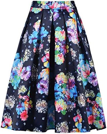 Choies Women's Polyester Floral Print High Waist Midi Skirt Large