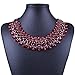 Lingstar Colorful Wide Resin New Fashion Style Women Bib Choker Statement Collar Necklace (Red)