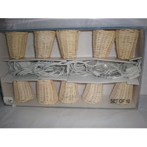 Basket Weave Rope String Lights, Set of 10 by 