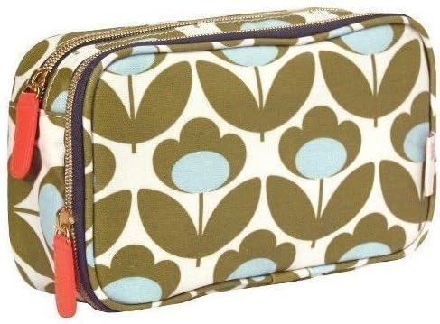 Orla Kiely Tulip Design Cosmetic Bag (Double Zip Organizer)