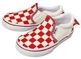 キッズ【VANS】バンズ SLIP ON(スリッポン) V98K2(WIDE) RED/WHT/CHECK
