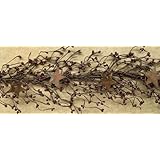 CWI Gifts Pip Berry and Star Garland, 40-Inch, Burgundy