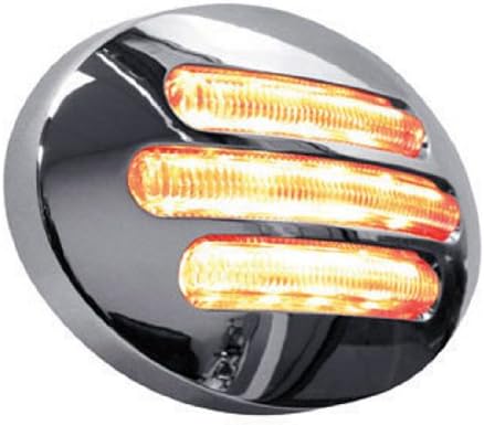 TRUXAccessories TLED-FG2CA Marker Light Chrome Flatline 13 Diode LED Light - Clear Amber