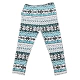 (ヘルスニット)Healthknit レギンス (男女兼用) 7分丈 幾何学 HKT3009  ブルー L