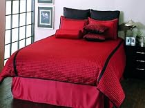 City Circles Comforter Set by Kathy Ireland, King, Red Black