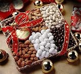 Sampler Tray of Premium California Gourmet Nuts - 24 ounces - Pistachios, Butter Toffee Mixed Nuts, Cinnamon Almonds, Aspen Almonds, Chocolate Mixed Nuts and Dark Chocolate Raisins
