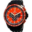 Adee Kaye Men's Aluminum Red Chronograph Watch w/ Black Rubber Band AK7141M