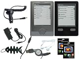 iShoppingdeals – Premium Items Accessory Bundle for Sony PRS 300 eBook: Car Charger, Wall Charger, USB Sync Cable, Headset, Smoke TPU Case, Black Soft Skin, Screen Protector, Fishbone Keychain