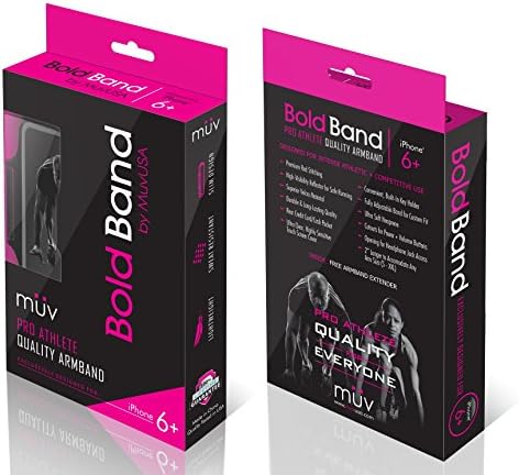 iPhone 6 Plus / 6S Plus Armband For Running (5.5") - #1 Rated Exercise &amp; Workout Sport Band - Fits EVERY Arm Size (S - XL) - Includes Free Extender - For Women &amp; Men - Pink Case With Silver Stitching
