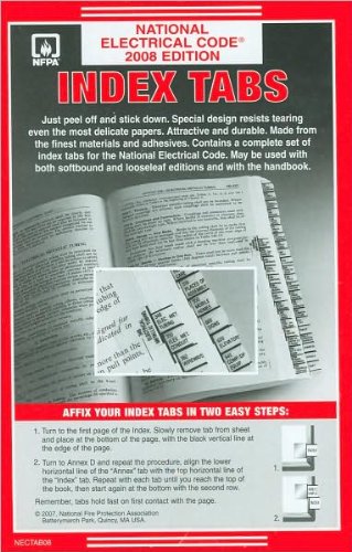 National Electrical Code 2008 Index Tabs (text only) 1st (First) edition by N. Fire Pro. Association