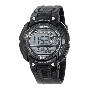 Armitron Men\'s 408213GMG Chronograph Black Digital Sport Watch