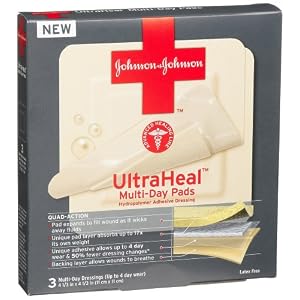 J&J Red Cross Ultraheal Multi-Day Pads, 4 1 3-Inches X 4 1 3-Inches, 3-Count Boxes by J&j Red Cross