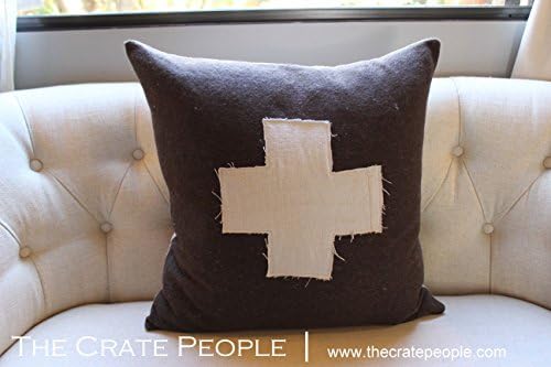 Swiss Army Cross Pillow Cover -- Handmade Decorative Pillow Case -- Fits 23 x 23