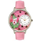 Whimsical Watches Unisex Pink Glitter Clown Pink Leather Watch #U0210009