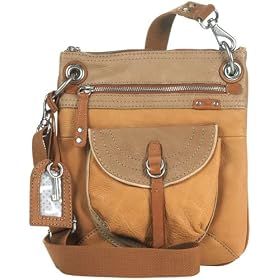 Fossil Handbag - Weekender Leather Crossbody (Color: Camel)