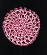 Pale Pink & Watermelon Pink Varigated Crocheted Hair Bun Cover- LARGE