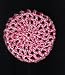 Pale Pink & Watermelon Pink Varigated Crocheted Hair Bun Cover- MEDIUM