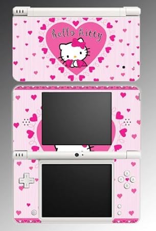 Hello Kitty Cute Pink Hearts Love Game Vinyl Decal Skin Protector Cover Kit 9 for Nintendo DSi XL