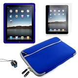 (6 Color options) Apple iPad skin silicone case for iPad 3G cover neoprene sleeve case accessory bundle + screen protector + MiniSuit LCD Cleaner